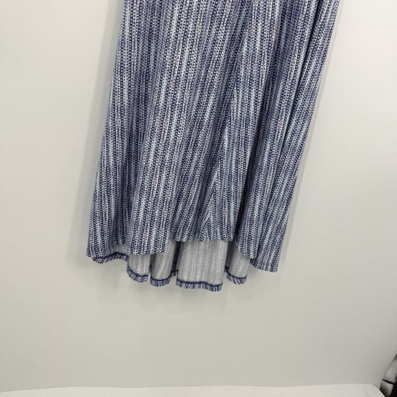 Croft & Barrow Medium Maxi Tank Dress Blue Dotted Stripe Knit Beach Resort NEW - Picture 5 of 8